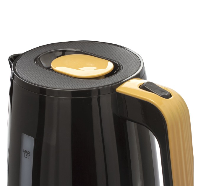 Чайник электрический SONNEN, 1.7 л, 2200 Вт, черный/горчичный КТ-1776
