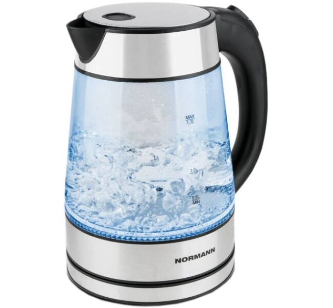 Чайник электрический NORMANN, 1.7 л, стекло, подсветка AKL-237