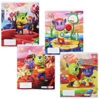 Тетрадь А5 12 листов клетка, Монстрики Бобо и Бубу (Живая тетрадь) с1100