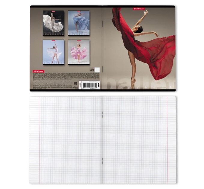 Набор тетрадей А5, 48 л., клетка, «Балет», матовая ламинация, 5 шт в термопленке 58287/н