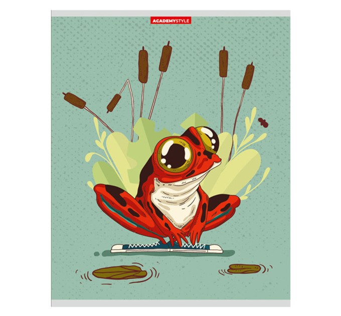 Набор тетрадей А5, 48 л., клетка, «Лягушка», софт-тач лам, выб УФ лак цв оборот, 20 шт в термопленке 13094/5н