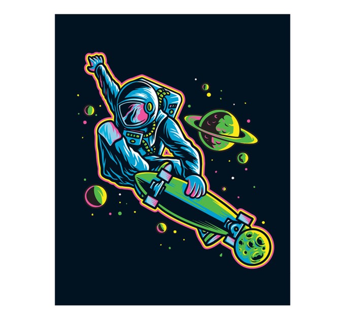 Тетрадь А5, 48 л., клетка, «Космос неон», печать флюоресцентными красками 10903/5