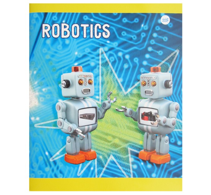 Набор тетрадей A5, 48 л., клетка 4 шт., «Роботы», глитерный лак, в термопленке, уценка! C 1360