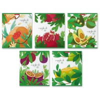 Набор тетрадей A5, 48 л., клетка, «Juicy Fruits», выборочный УФ-лак, 5 шт 58280/н
