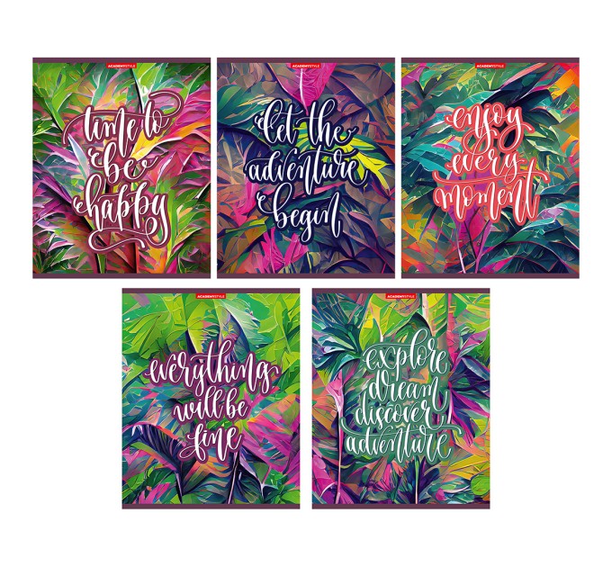 Набор тетрадей А5, 48 л., клетка, «Ботаника», полный УФ лак, микротекстура, 20 шт в термопленке 13084/5н