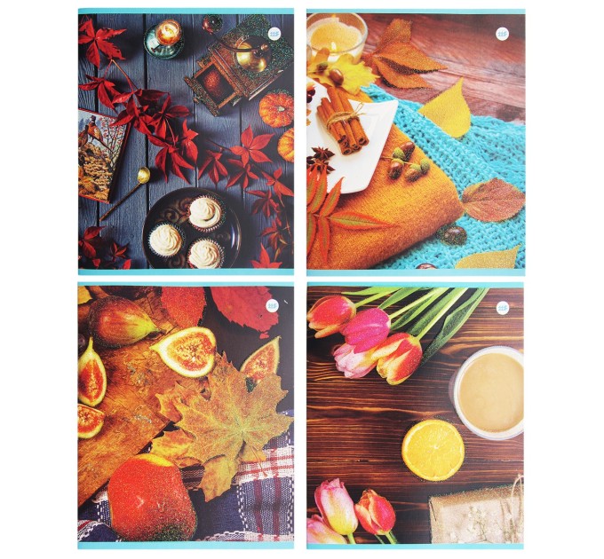 Набор тетрадей A5, 48 л., клетка 4 шт., «С добрым утром», глитерный лак, уценка! C 1360