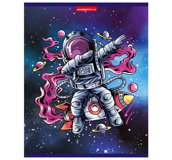 Набор тетрадей A5, 48 л., клетка, «Космическое приключение», метал пленка, твин УФ лак, 20 шт в терм 11930/5н