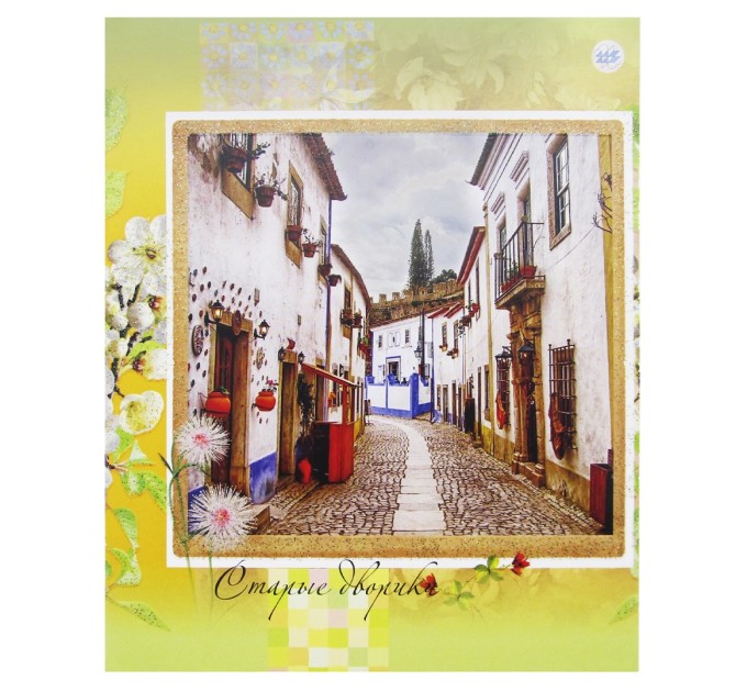 Набор тетрадей A5, 48 л., клетка 4 шт., «Старые дворики», глитер. лак, уценка! C 1360