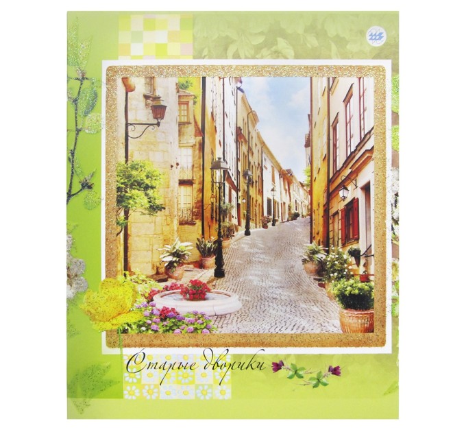 Набор тетрадей A5, 48 л., клетка 4 шт., «Старые дворики», глитер. лак, уценка! C 1360