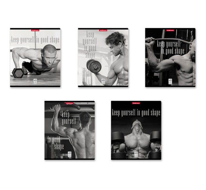 Набор тетрадей А5, 48 л., клетка, «Будь в форме», 5 шт в термопленке 58276/н