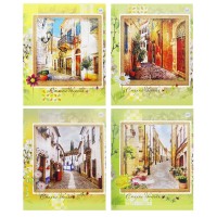 Набор тетрадей A5, 48 л., клетка 4 шт., «Старые дворики», глитер. лак, уценка! C 1360