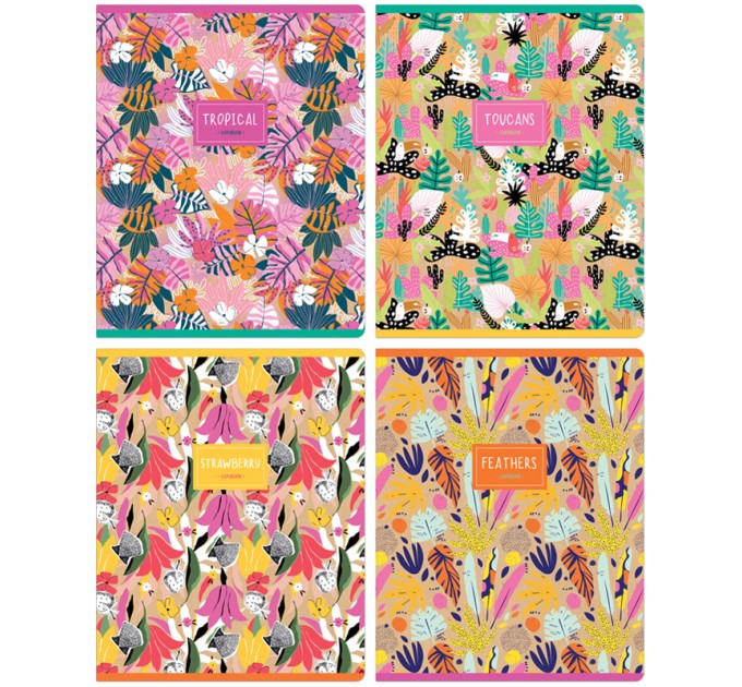 Тетрадь A5, 48 л., клетка, «Floral Kraft», глянцевая ламинация N5c48-31328