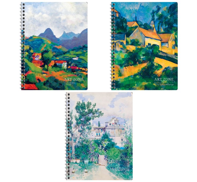 Тетрадь A5, 48 л., клетка, на гребне «Art zone», матовая ламинация, тиснен. фольгой NS5c48-33384