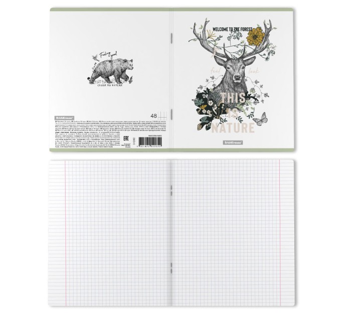 Тетрадь А5, 48 л., клетка, «Natural Life», матовая ламинация 54262