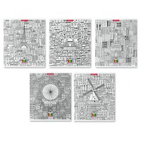 Набор тетрадей A5, 48 л., клетка, «Add Color. Voyage» (обложка антистресс) 5 шт 49634/н