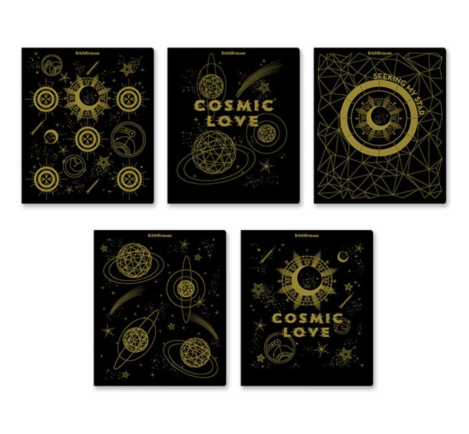 Набор тетрадей А5, 48 л., клетка, «Magic Sky», диз картон на обложку тисн золотом, 5 шт 54256/н