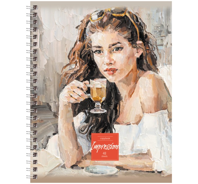 Тетрадь A5, 48 л., клетка, на гребне, выборочный лак, «Романтика» Т5гр48_вл 11051