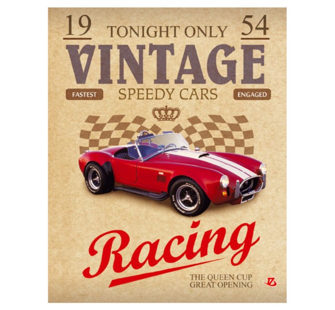 Набор тетрадей А5, 48 л., клетка, «Старинные авто», текстура лен, тисн фольг, конгрев, 15 шт в термо 6645/5н