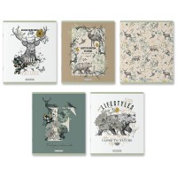 Набор тетрадей А5, 48 л., клетка, «Natural Life», матовая ламинация, 5 шт в термопленке 54262/н