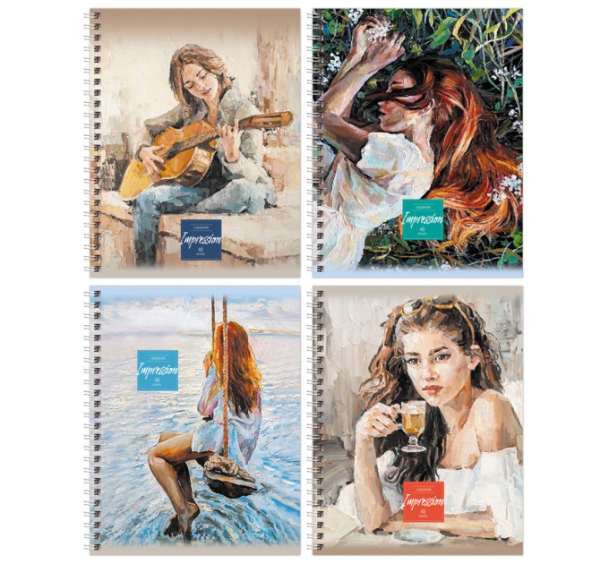 Тетрадь A5, 48 л., клетка, на гребне, выборочный лак, «Романтика» Т5гр48_вл 11051