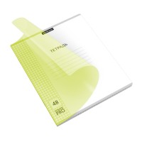 Тетрадь A5, 48 л., клетка, с пластиковой обложкой, Классика «CoverPrо Neon», желтый 56392