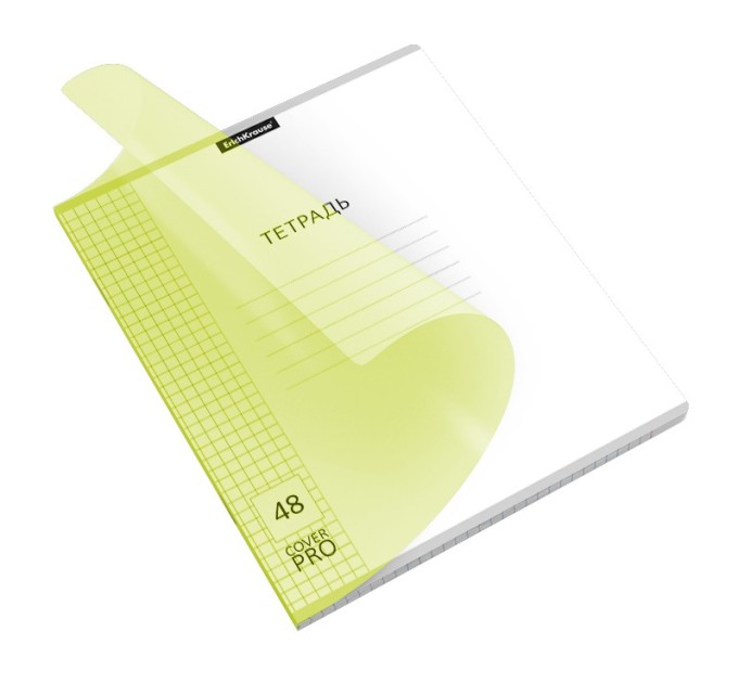 Тетрадь A5, 48 л., клетка, с пластиковой обложкой, Классика «CoverPrо Neon», желтый 56392