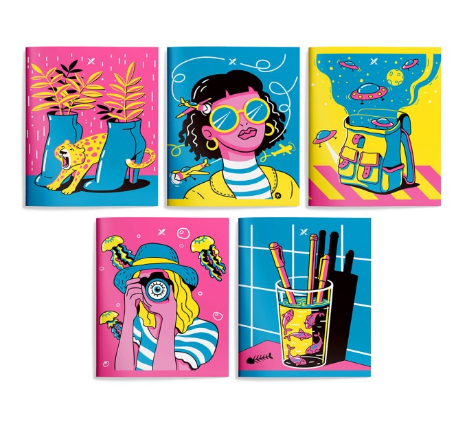 Тетрадь А5, 48 л., клетка, LOREX «NEON MADNESS» LXCBCL-NM