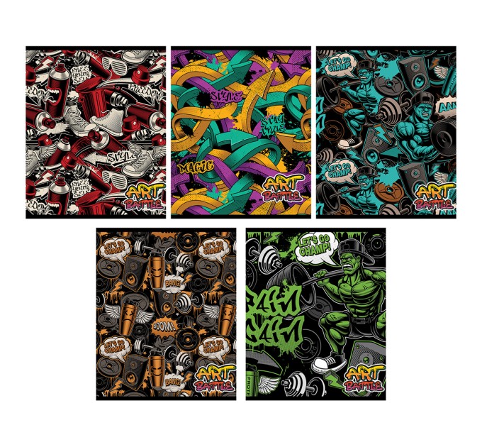 Набор тетрадей А5, 48 л., клетка, «Урбанистика», метал пленка, УФ лак, 20 шт в термопленке 13029/5н