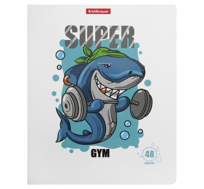 Набор тетрадей A5, 48 л., клетка, «Crazy Shark», выборочный УФ-лак, 5 шт в термопленке 58279/н