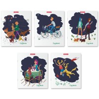 Набор тетрадей А5, 48 л., клетка, «Urban Romance», матовая ламинация, 5 шт в термопленке 54259/н