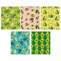 Набор тетрадей А5, 48 л., клетка, «Авокадо», двойной УФ лак, 20 шт в термопленке 13027/5н