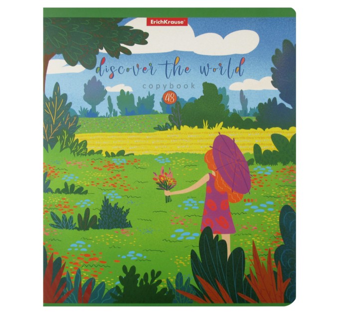 Тетрадь A5, 48 л., клетка, «Discover the World», матовая ламинация 58284