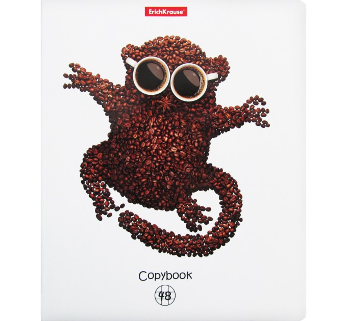 Тетрадь А5, 48 л., клетка, Кофейные метаморфозы, выборочный УФ-лак 58283