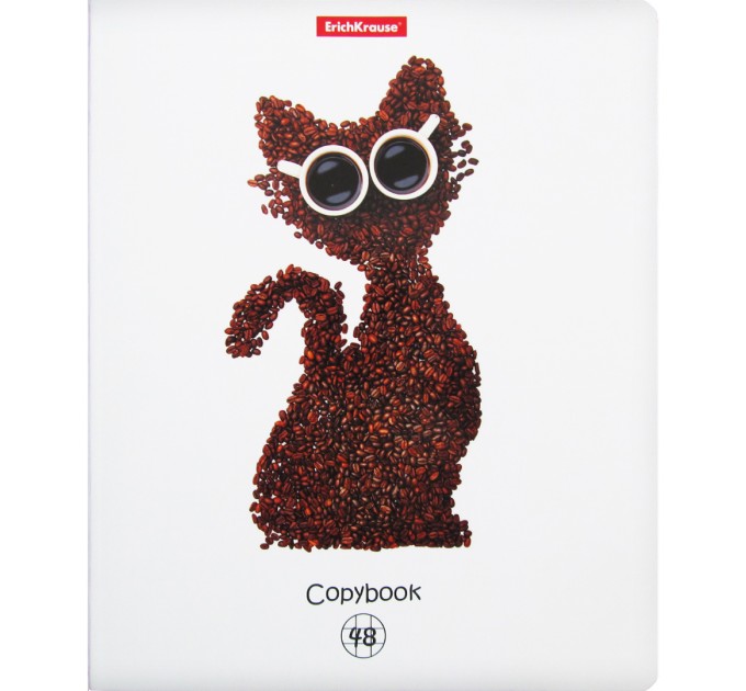 Тетрадь А5, 48 л., клетка, Кофейные метаморфозы, выборочный УФ-лак 58283