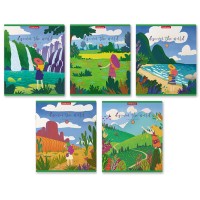 Набор тетрадей A5, 48 л., клетка, «Discover the World», матовая ламинация, 5 шт 58284/н