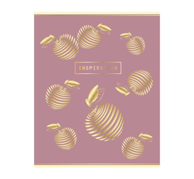 Тетрадь А5, 48 л., клетка, «Золотое яблоко», софт-тач лак, текстура, тиснение фольгой 13511/5