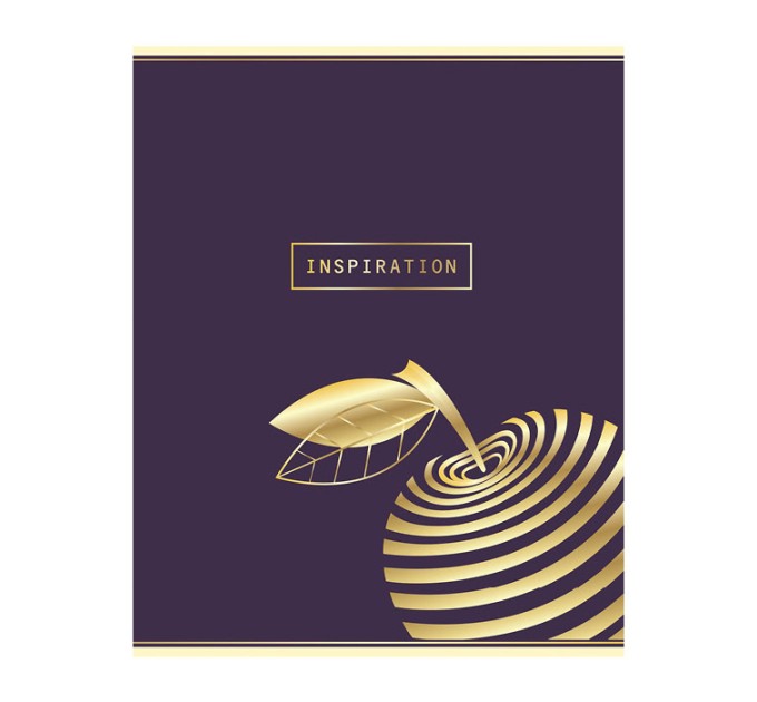 Тетрадь А5, 48 л., клетка, «Золотое яблоко», софт-тач лак, текстура, тиснение фольгой 13511/5