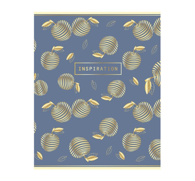 Тетрадь А5, 48 л., клетка, «Золотое яблоко», софт-тач лак, текстура, тиснение фольгой 13511/5