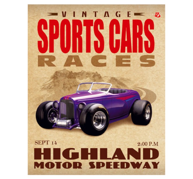 Тетрадь А5, 48 л., клетка, «Старинные авто», текстура лен, тисн фольг, конгрев 6645/5