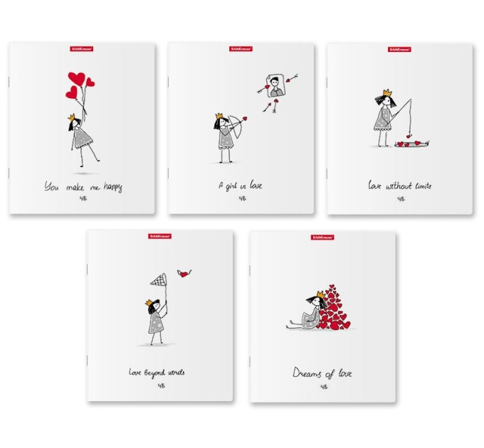 Набор тетрадей A5, 48 л., клетка, «Dreams of Love», глянцевая ламинация, 5 шт 52952/н