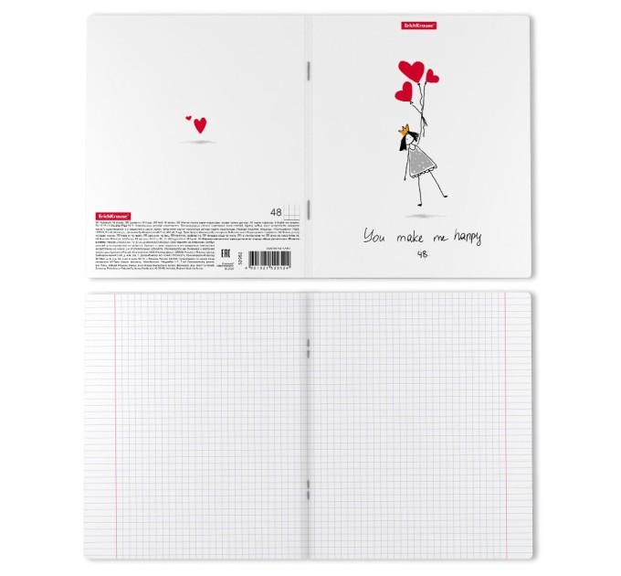 Тетрадь A5, 48 л., клетка, «Dreams of Love», глянцевая ламинация 52952