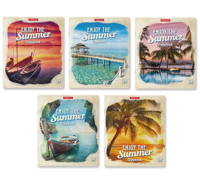 Набор тетрадей A5, 48 л., клетка, «Enjoy The Summer», 5 шт 49624/н