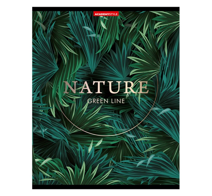 Тетрадь А5, 96 л., клетка, «Green line», матовая ламинация, тиснение фольгой 11382/5