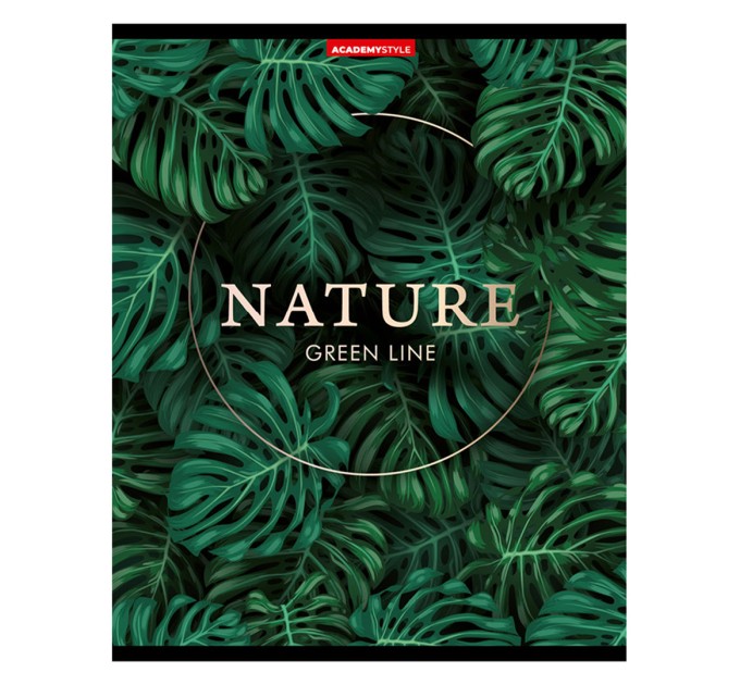 Тетрадь А5, 96 л., клетка, «Green line», матовая ламинация, тиснение фольгой 11382/5