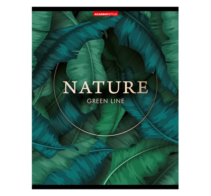 Тетрадь А5, 96 л., клетка, «Green line», матовая ламинация, тиснение фольгой 11382/5