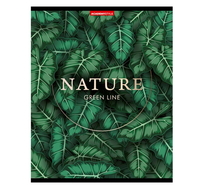 Тетрадь А5, 96 л., клетка, «Green line», матовая ламинация, тиснение фольгой 11382/5