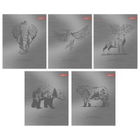 Набор тетрадей А5, 96 л., клетка, «Двойственность», метал пантон, 10 шт в термопленке 13220/5н