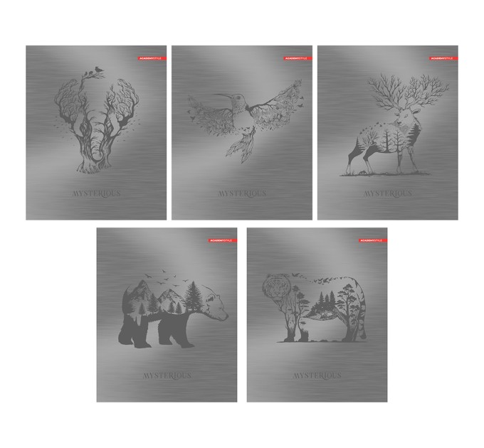 Тетрадь А5, 96 л., клетка, «Двойственность», метал пантон 13220/5