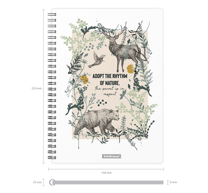 Тетрадь А5, 80 л., клетка, на спирали, «Natural Life» 54131