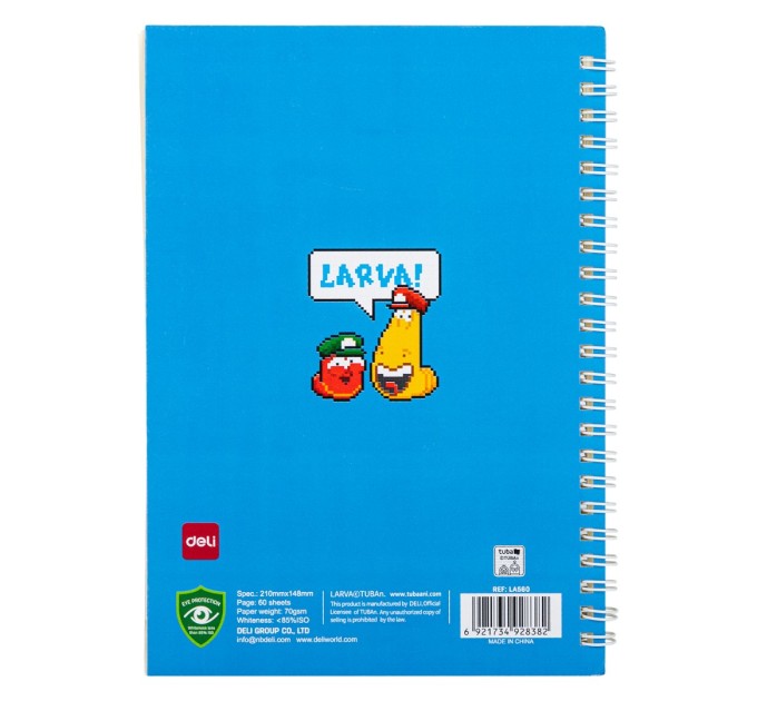 Тетрадь A5, 60 л, на спирали, «4 LARVA PATTERNS» LA560